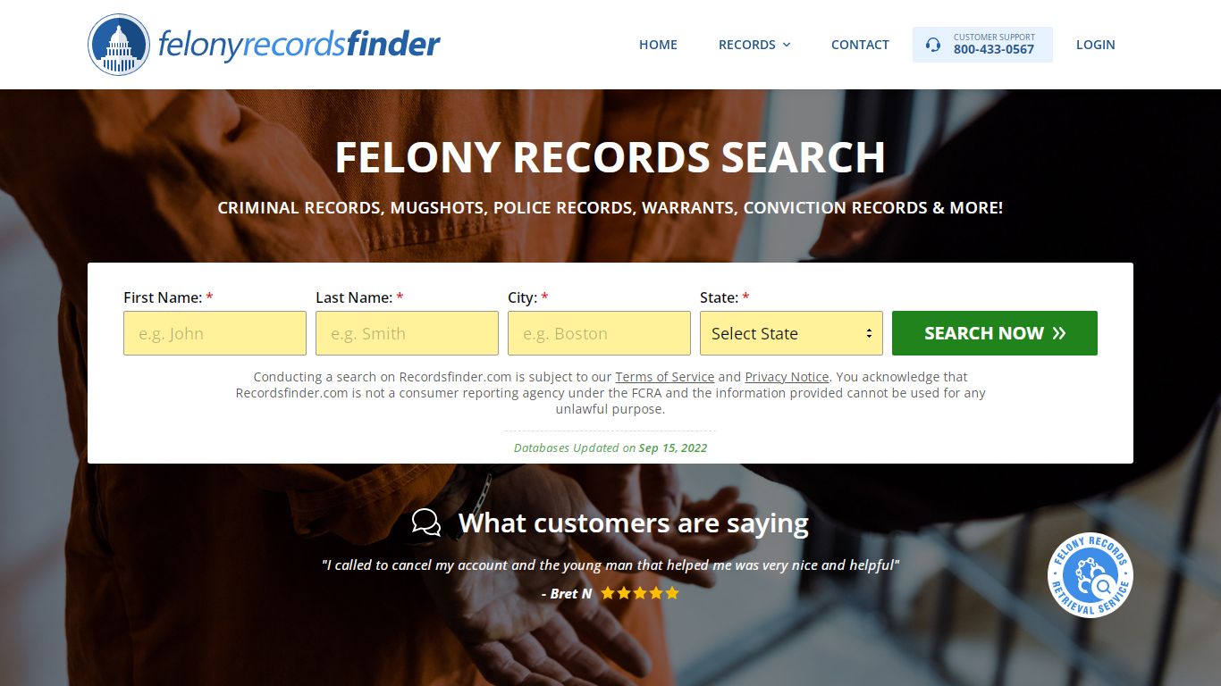 Felony Records Search - Recordsfinder.com